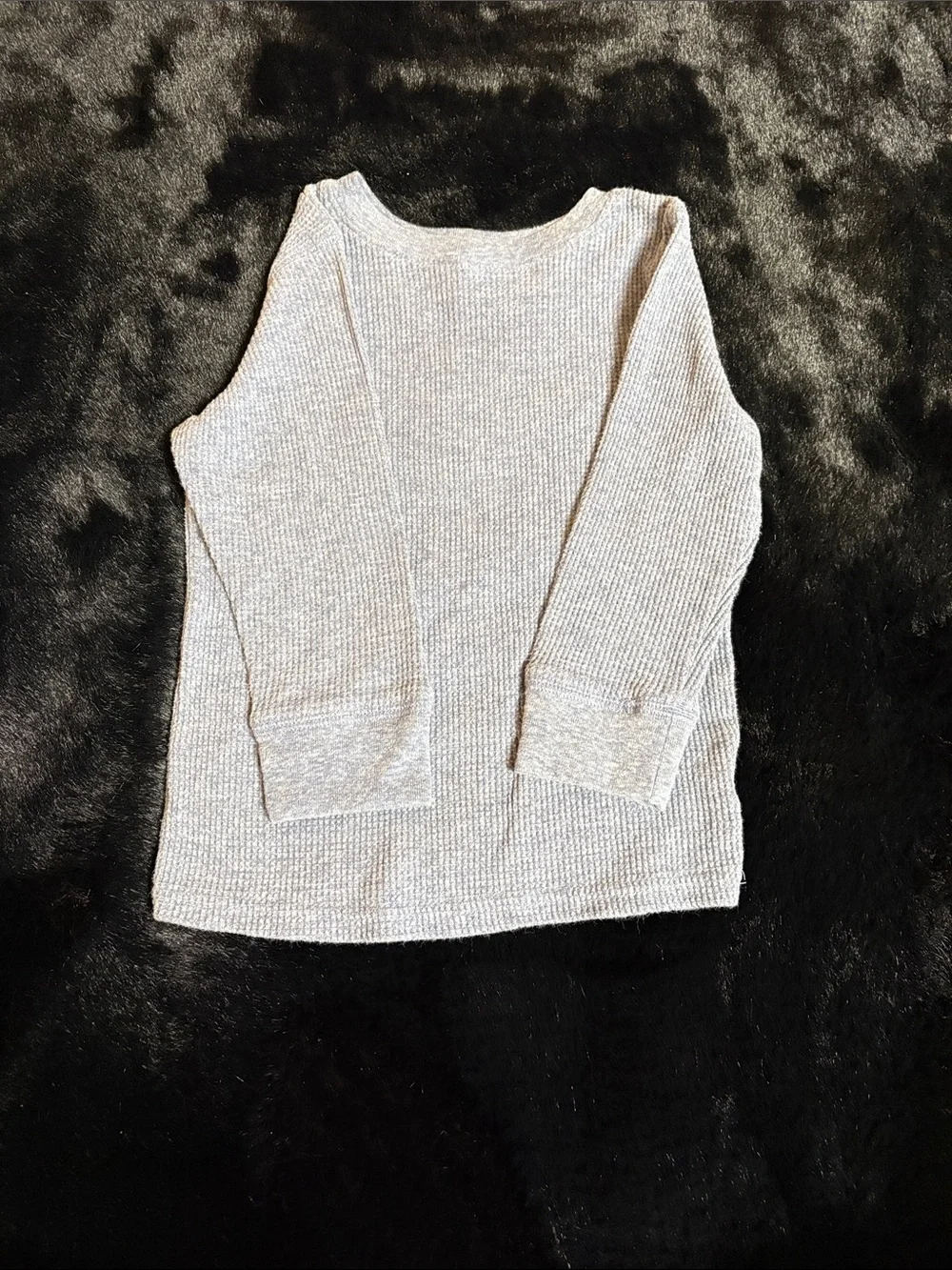 Cat & Jack Light Gray Waffle Thermal Long-Sleeve Top